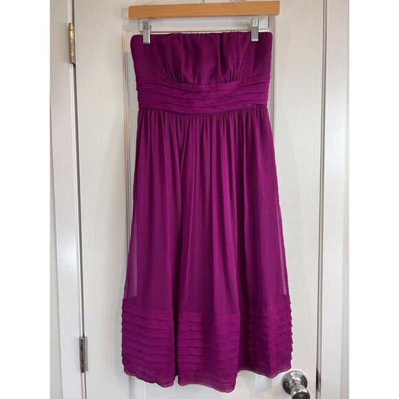 J Crew Women's Strapless Silk Empire Waist Dress Style 97895 Size 0 Petite - Picture 1 of 11